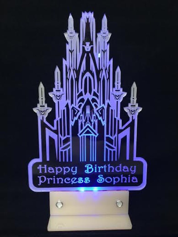 Frozen Castle inspired Cake Topper Personalized with LED