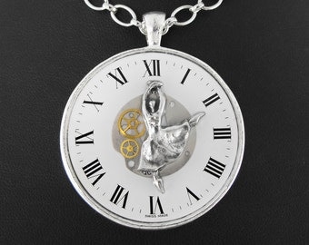 Clockwork Dancing Steampunk Necklace - Rythm Is a Dancer by COGnitive Creations