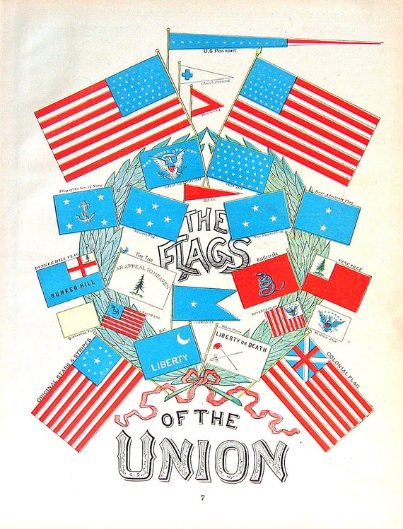 Flags of the Union Flags of All Nations 1899 Antique Book