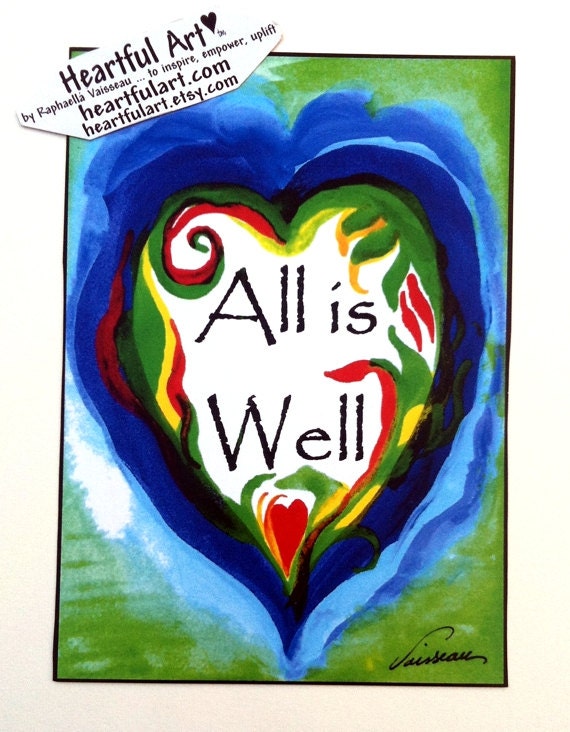ALL IS WELL 5x7 8x10 Inspirational Quote Motivational Print