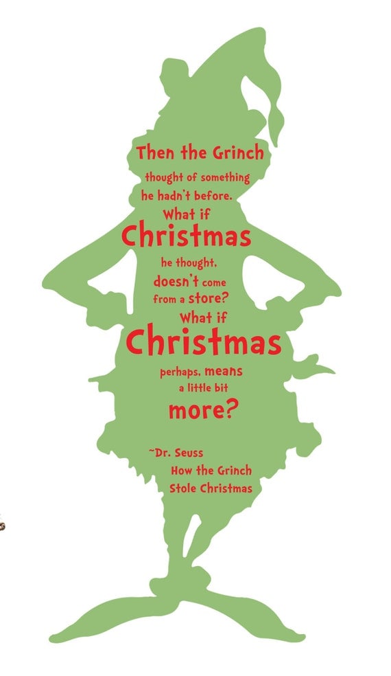 Items similar to The Grinch Quote Vinyl wall art Decal 