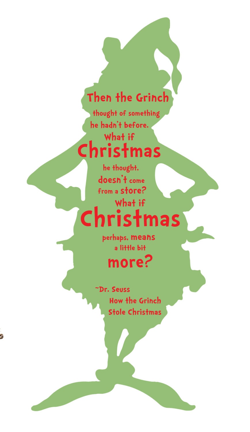 The Grinch Quote Vinyl wall art Decal by TannersCreekDesigns