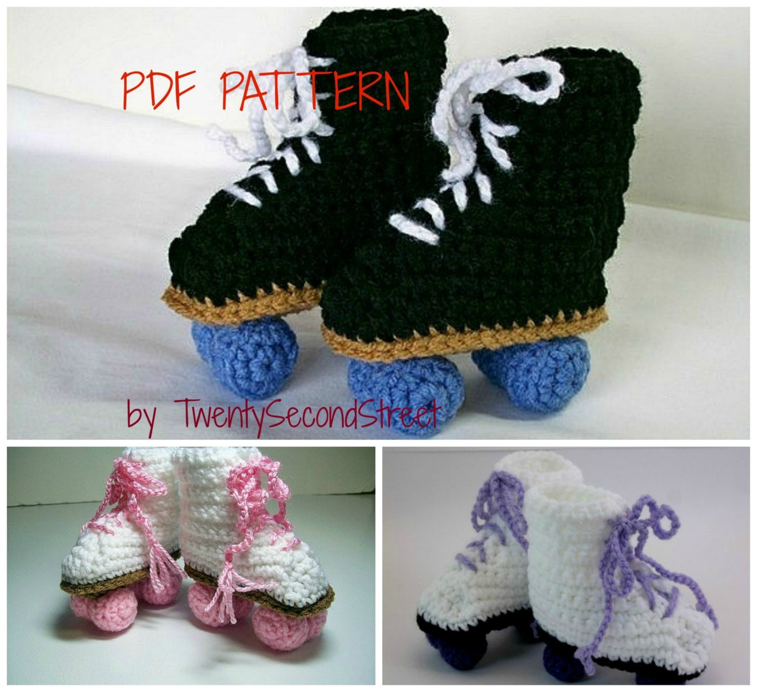 Baby Roller Skates Crochet PDF PATTERN