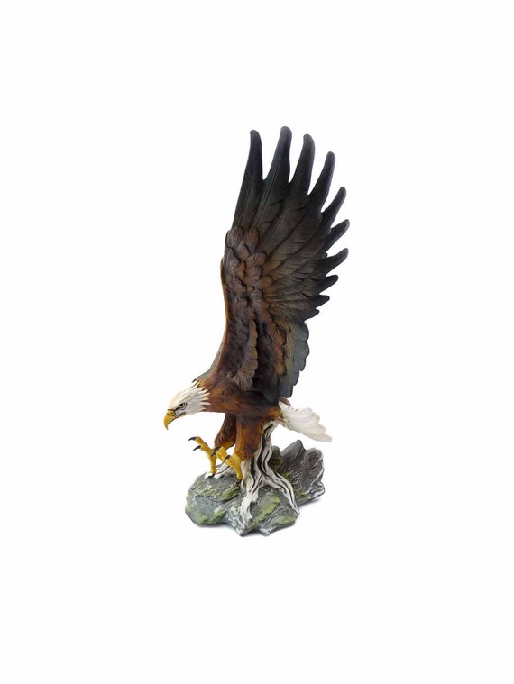 Bald Eagle Vintage Fine Porcelain Figurine 1986 Masterpiece  Bald Eagle Vintage Fine Porcelain Figurine 1986 Masterpiece Collection  Mizuno Signed Homco Home Interiors