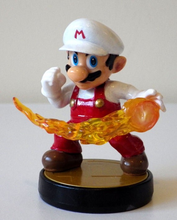 Items similar to Nintendo Amiibo custom repaint - Fire Mario on Etsy