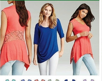 Misses' Knit Tops in Two Styles - Multi Sizes: 4-26, Simplicity 1198 Sewing Pattern - Casual Womans Knit Tops - Easy Sewing Pattern XXS- XXL