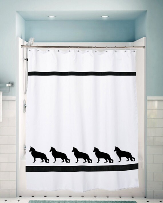 German Shepherd Dog Shower Curtain Towels and Valances