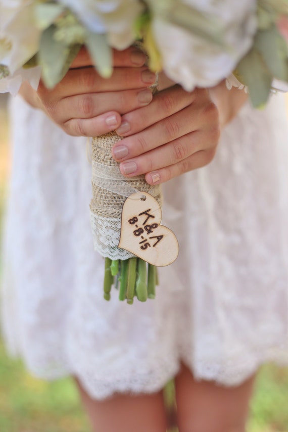 Personalized Rustic Bouquet Charm Quick Shipping Available by braggingbags