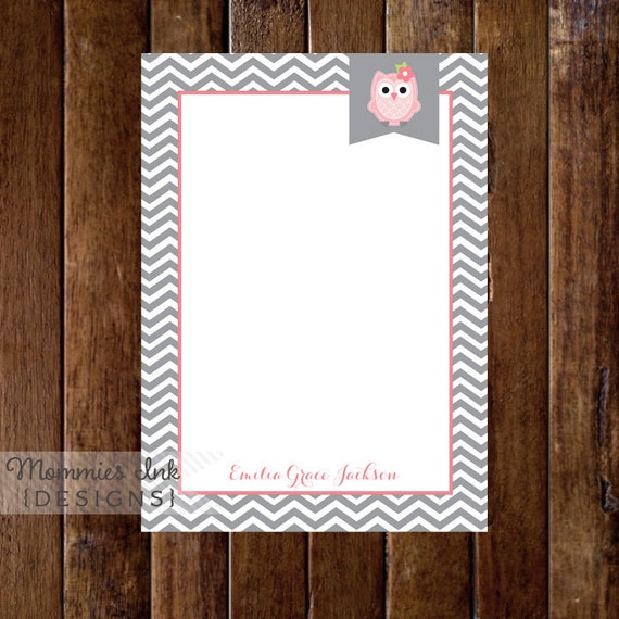 Items similar to Gray and White Chevron Notecard, Gray and White ...