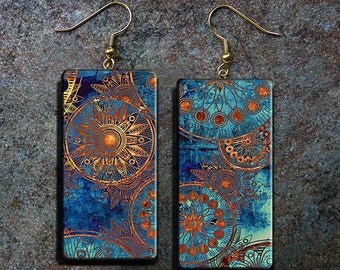 Abstract art polymer clay earrings