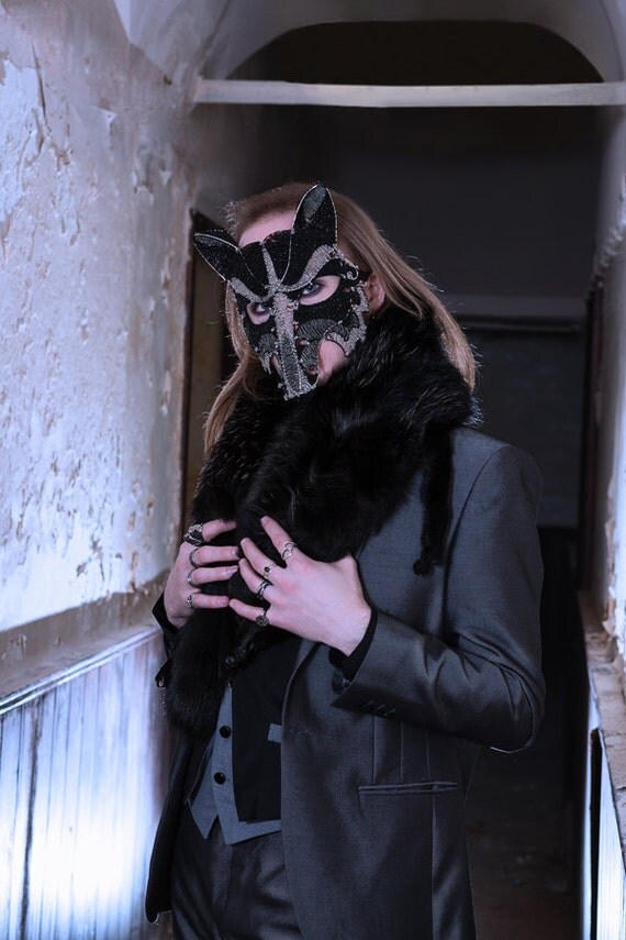 Wolf masquerade mask animal mask by gringrimaceandsqueak on Etsy