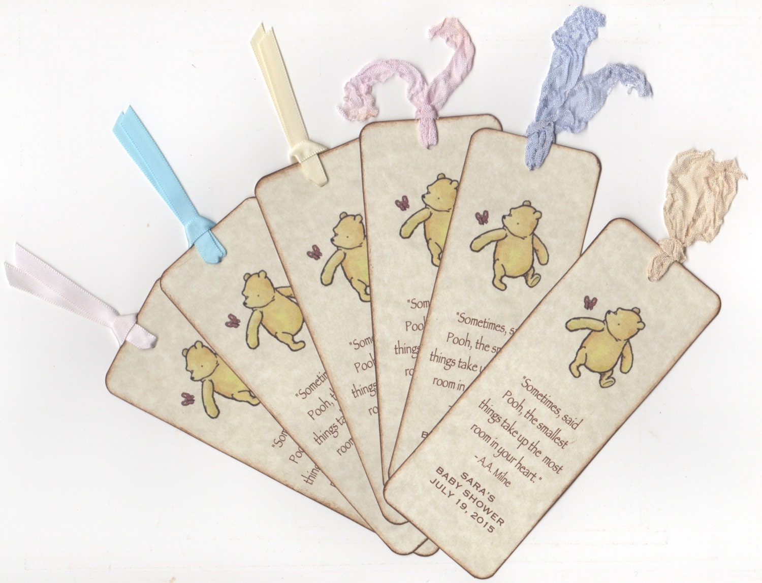 Winnie The Pooh Bookmark Baby Shower Birthday Party Favor