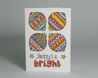 Christmas Card / Holiday Card - Baubles