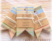 Variety Flag Tags ... Earth Colored, Vintage Inspired, Forked Flag, Pennant, Banner, Page Flags