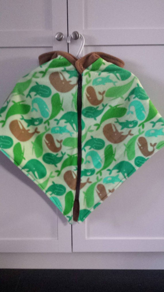 Car seat hooded poncho child baby poncho by ShelleRobert on Etsy