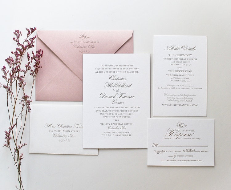 Christina Wedding Invitation Collection Suite – OnePaperHeart ...