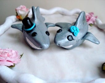 Shark Cake Toppers Wedding Cake Topper Cake Decoration Mr and Mrs Cake Toppers Wedding Decorations Anniversary Keepsake
