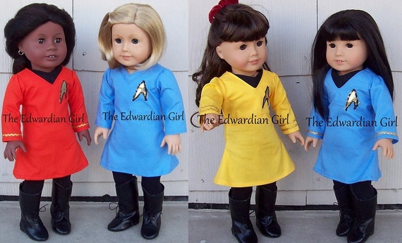 Original Series Star Trek doll clothes, will fit 18 inch dolls American Girl Springfield, Gotz, Our Generation, Made in USA