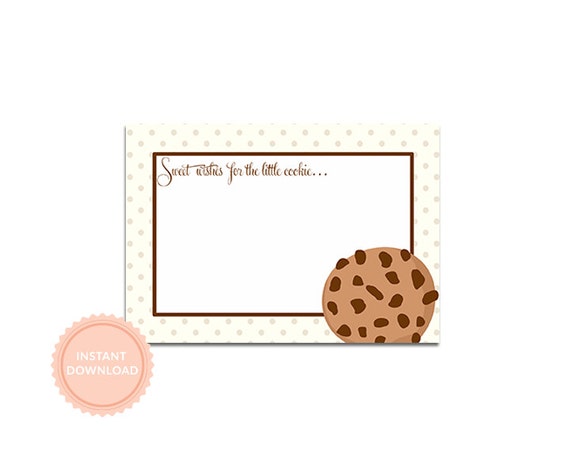 INSTANT DOWNLOAD, Milk & COOKIES Fill-in Notes to Baby, Wishes to Baby, Baby Shower Activity Il_570xn
