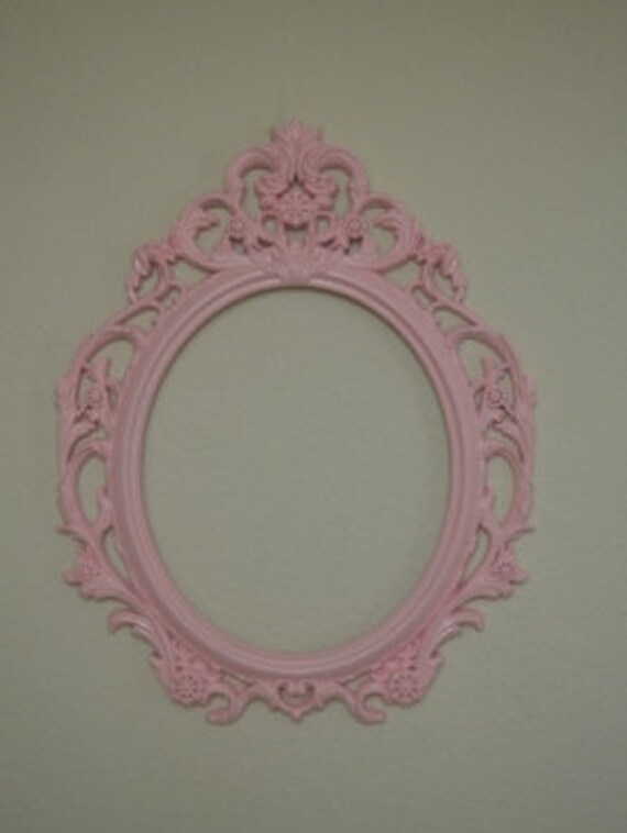 Light pink Oval Ornate baroque Frame Custom painted to your