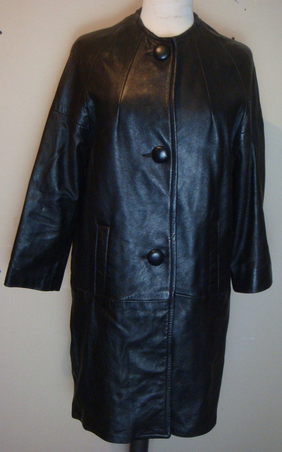 Vintage Womens Leather Coat 1960s Altman of by decadencefashion