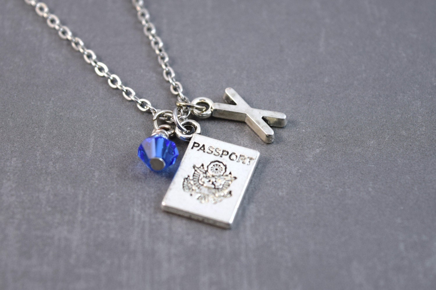 Passport Necklace Travel Jewelry Travel Necklace