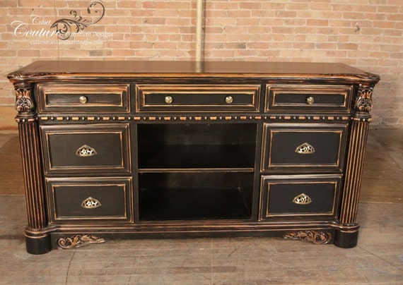 Black Distressed Ornate Buffet No 14356   Il 570xN.708355362 Cwjb 