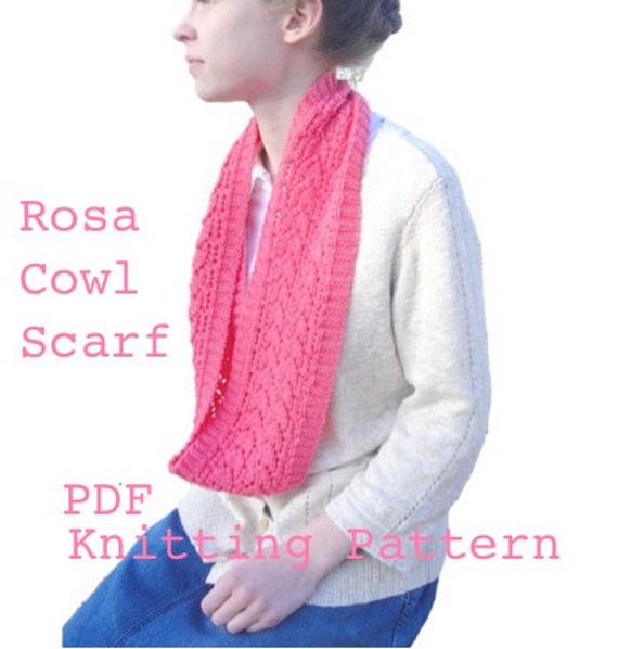 Download Items similar to Rosa Cowl Scarf Knitting Pattern ...