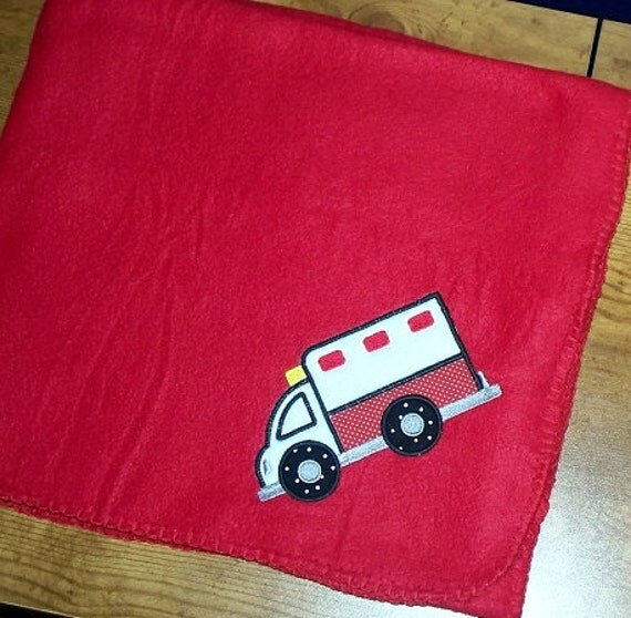 Ambulance Large Fleece Blanket / Personalized by LittleTexasBabes