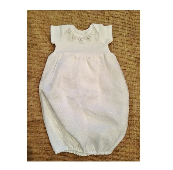 Items similar to Newborn Gown Hospital Going Home Outfit or Baptism