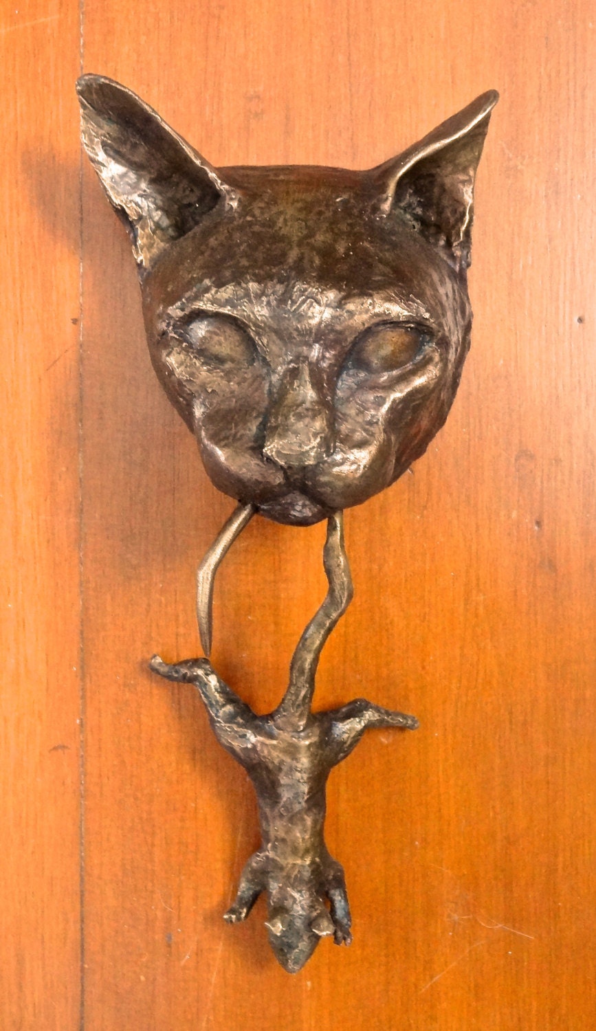Bronze Cat and Mouse Door Knocker