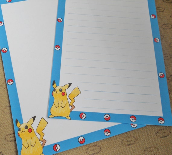 stationery geek pikachu pokemon  geek paper  cute stationery   paper note   writing