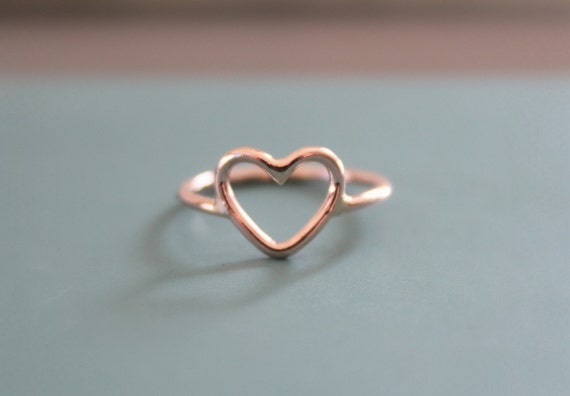 14kt Rose Gold Filled Open Heart Ring//Handcrafted by BruteBeauti