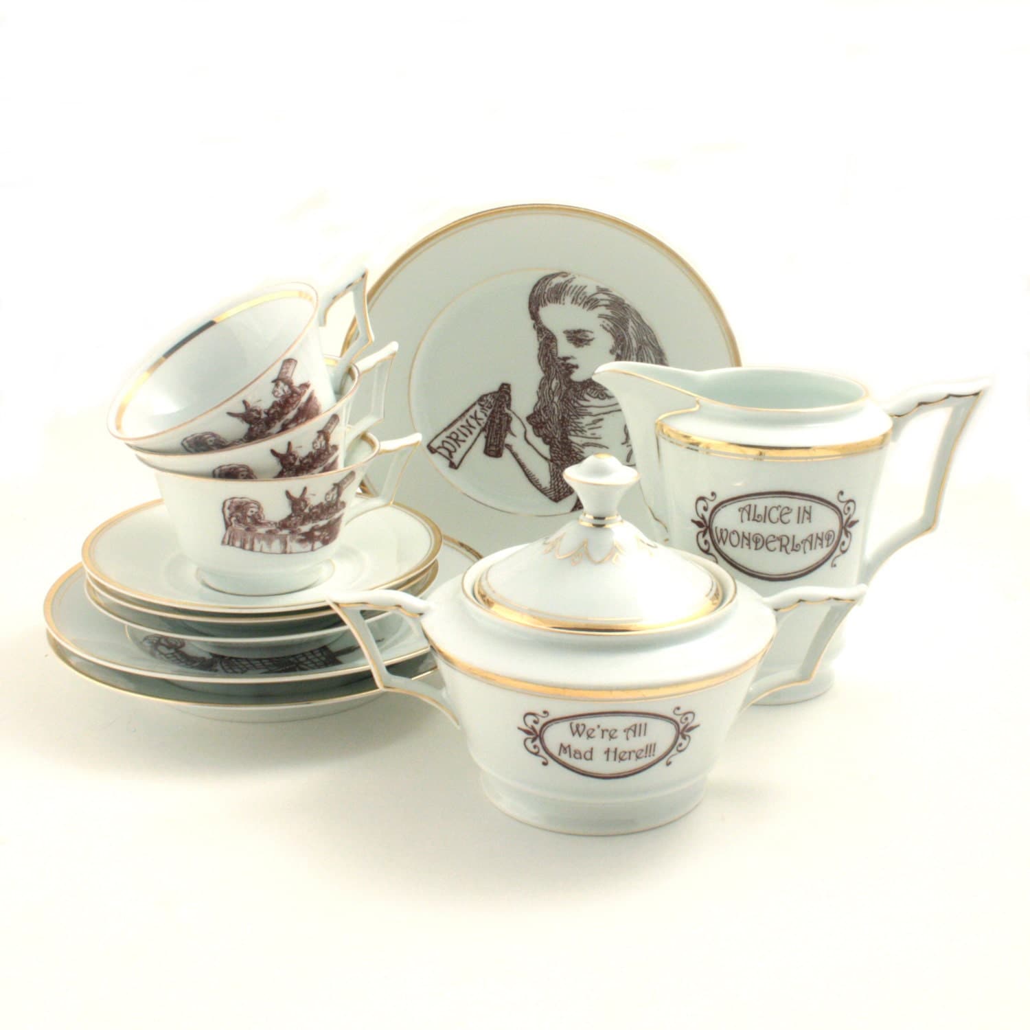 vintage alice in wonderland tea set