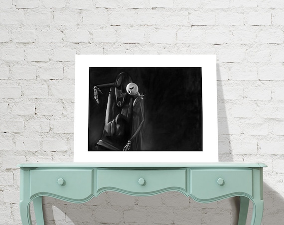 Jack's Lament - Nightmare Before Christmas - signed museum quality giclée fine art print Charcoal and Pastel