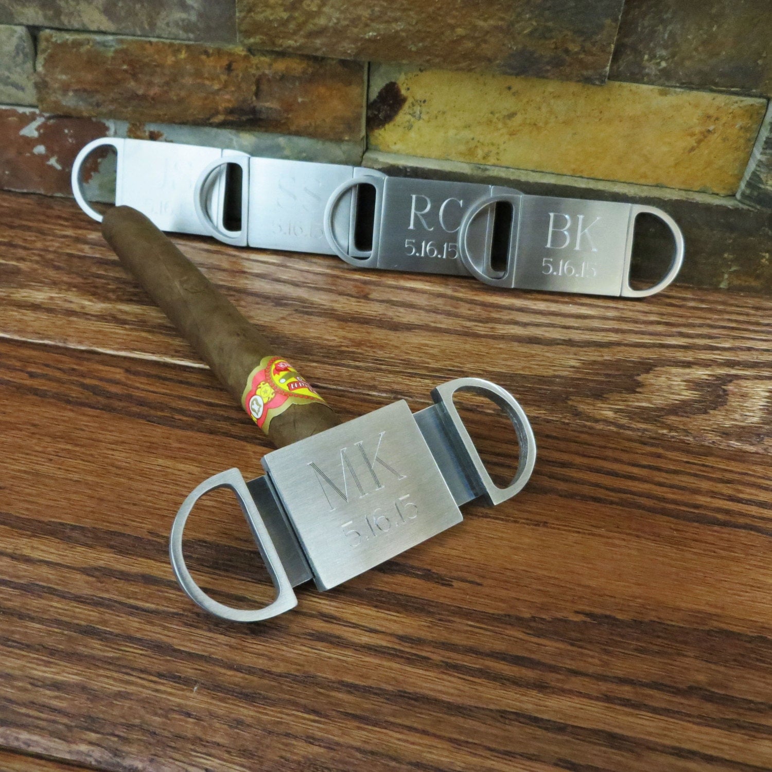 Set of 5 Personalized Cigar Cutter Guillotine Cutter