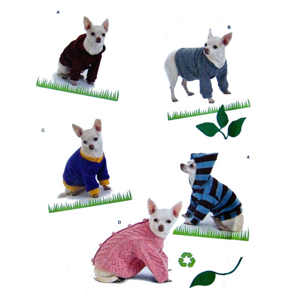 Dog Sweater Sewing Pattern Size Extra Small Medium