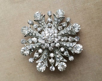 Winter jewelry, Winter Wedding, Snowflake brooch, bridal silver holiday winter brooch jewelry pin christmas MID CENTURY SNOWFLAKE Brooch