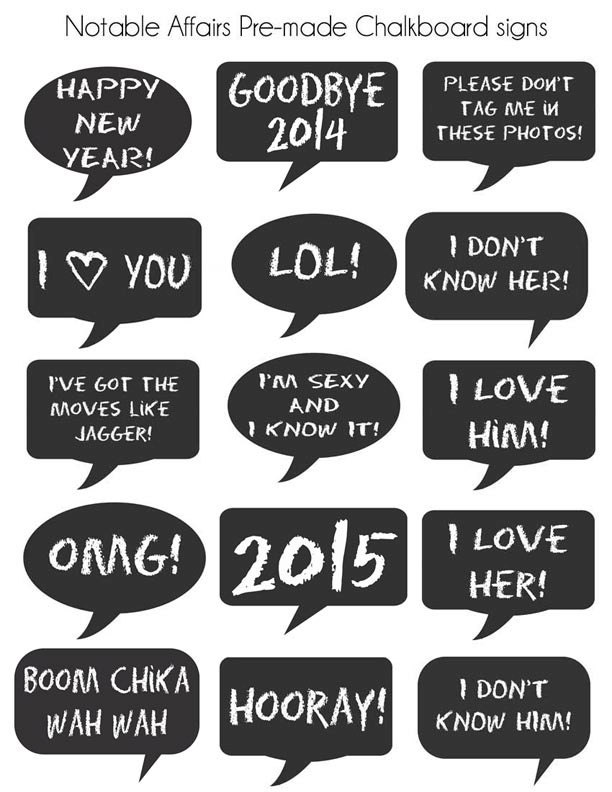 INSTANT DOWNLOAD Pre-made Chalkboard Signs for by NotableAffairs