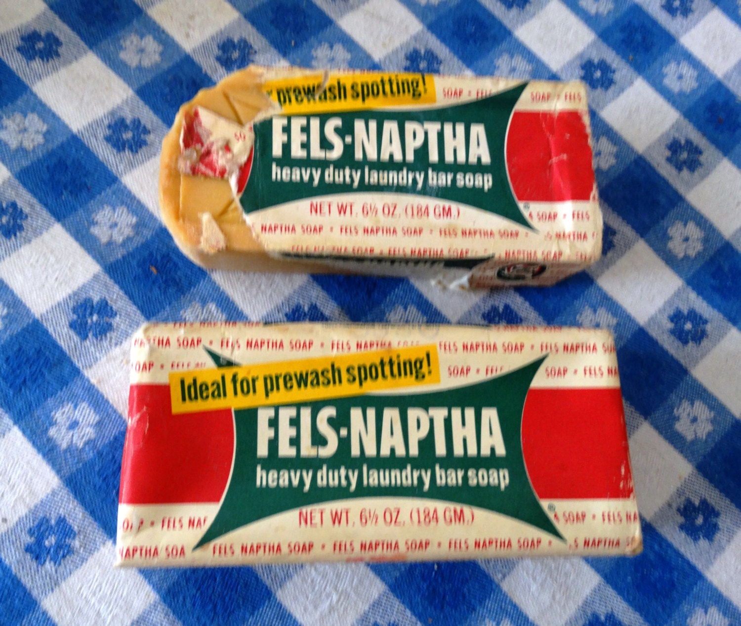 Vintage Fels Naptha Laundry Bar Soap with Liberty Bell Label