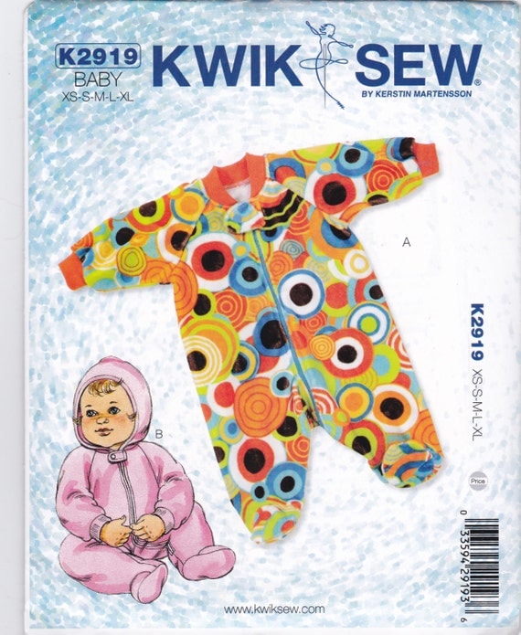 K2919 Kwik Sew Baby Sleeper Sewing Pattern by JLGsSewingPatterns