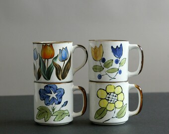 Items similar to Set of Four Hand Painted Portal Mugs on Etsy