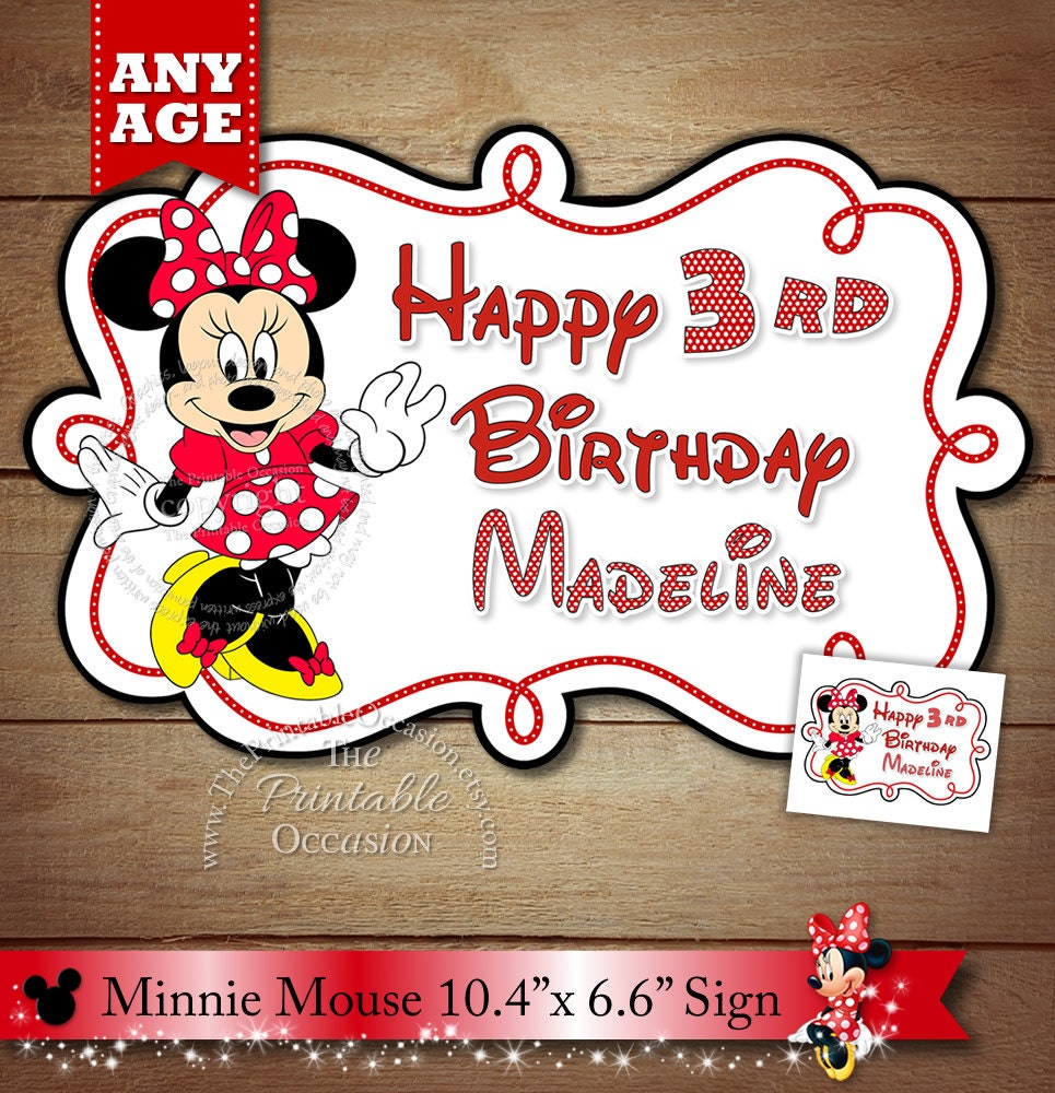 MINNIE MOUSE Birthday Door Sign Minnie Mouse Birthday Sign