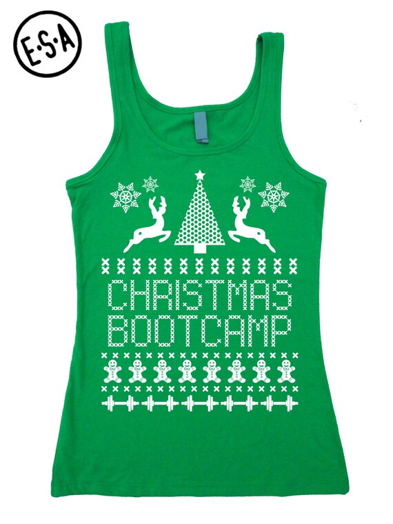 UGLY CHRISTMAS SWEATER. Workout Tank. Fitted. by