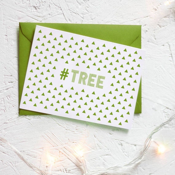 CHRISTMAS TREE HASHTAG Card Packs Unique Green Science Geek