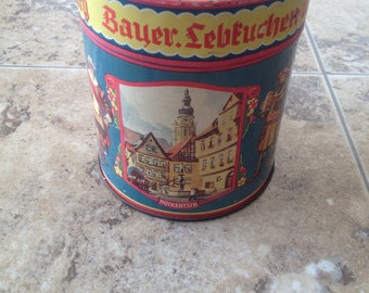 vintage German Feyler Lebkuchen cookie tin FREE SHIPPING