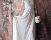 Items similar to Affordable Fitted Long-sleeved Lace Bridal Wedding