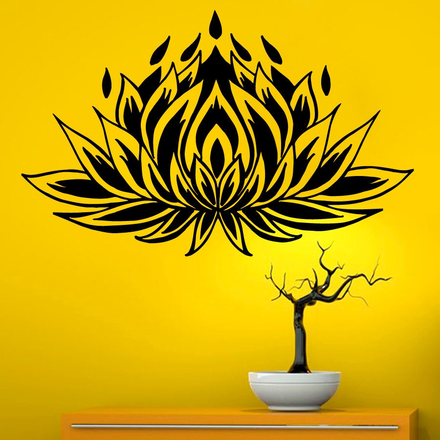 Wall Decals Lotus Flower Decal Yoga Vinyl Sticker by BestDecals