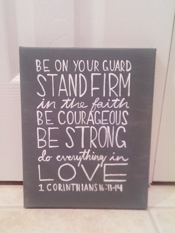 1st Corinthians Bible Verse Canvas Stand Firm In by QuotesOfNote