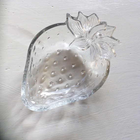 Vintage Glass Strawberry Dish Bowl Jam Jelly By Jacobandcharlies